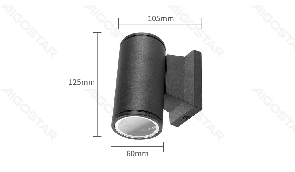 [B10304VEI] Enkele Kop Wandlamp Zwart (Zonder Lichtbron) GU10