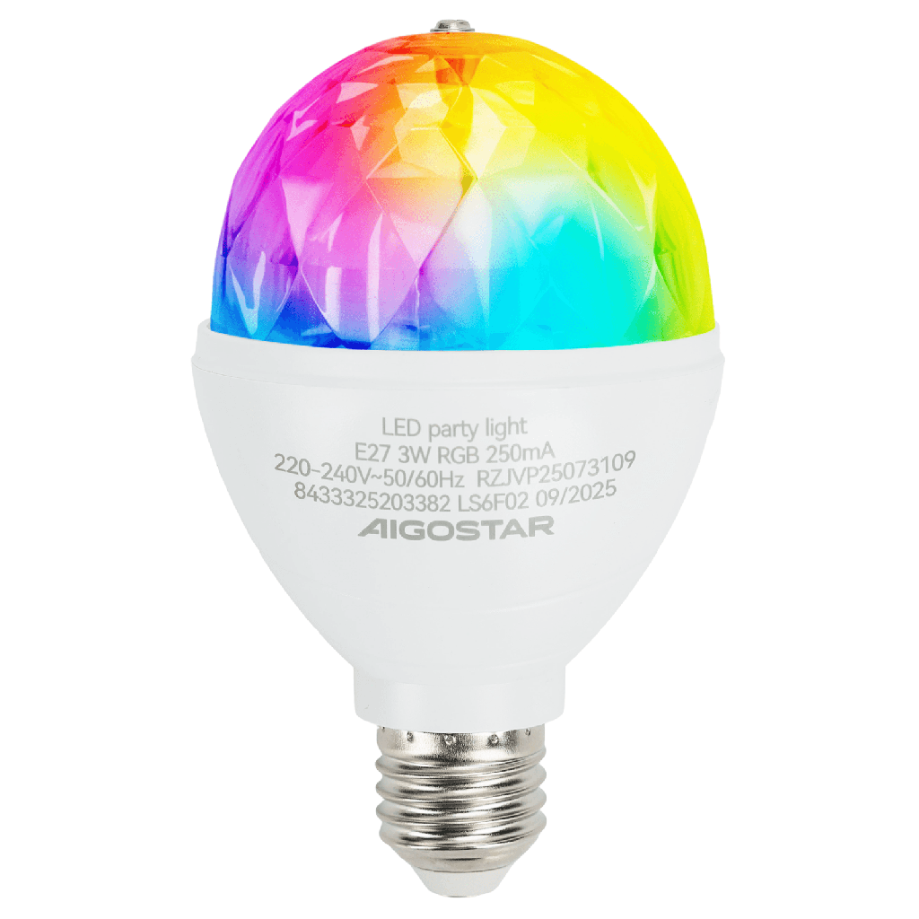 [B10409RZJ] LED-Partyleuchte E27 3W RGB