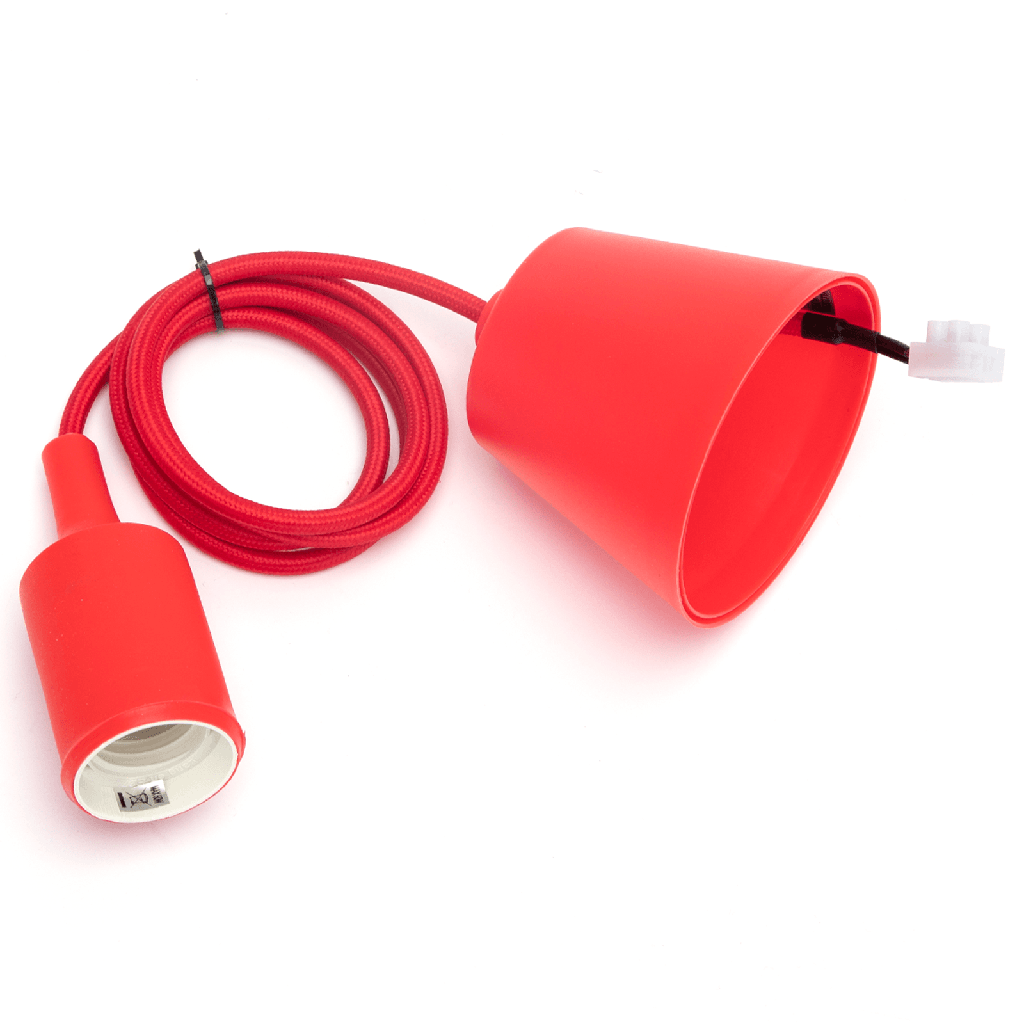 [B20102QOG] E27 Kunststof Lamphouder 2X0.75mm² 1M Rood