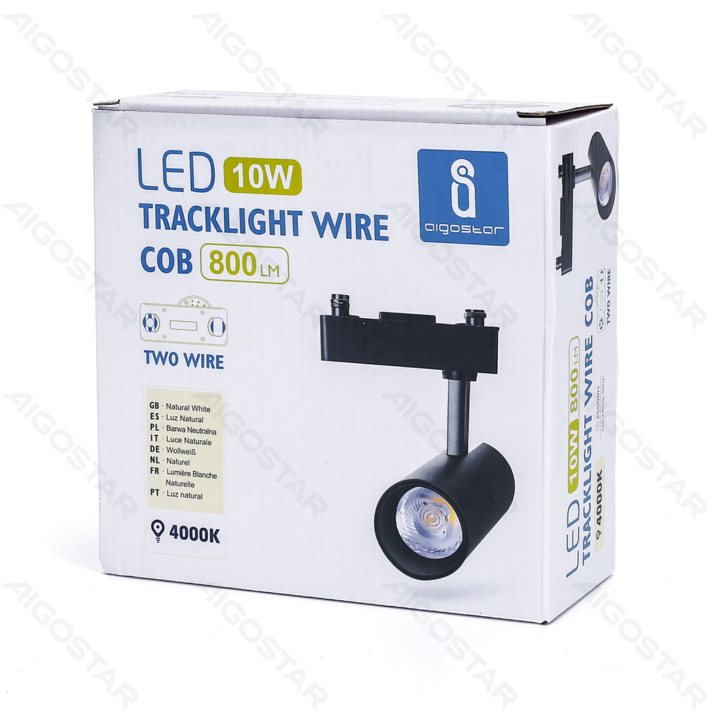 LED 2-draads railverlichting zwart 10W