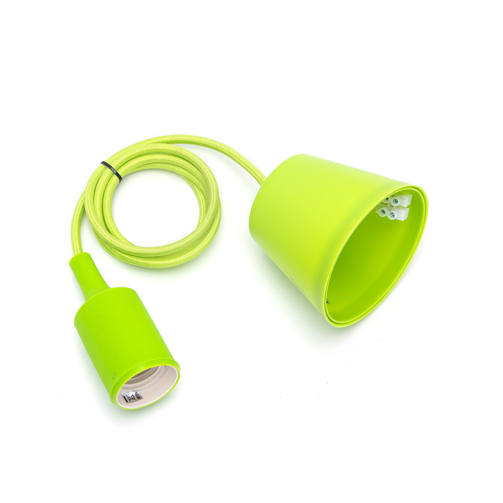 [B20102QOI] E27 Kunststof Lamphouder 2X0.75mm² 1M Groen