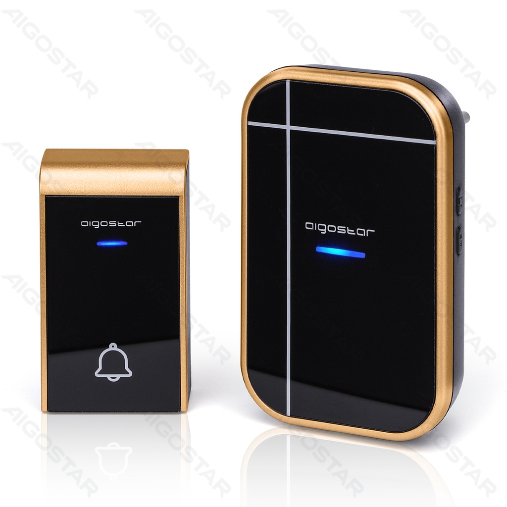 [B20105QFB] AC Wireless Doorbell Black & Golden
