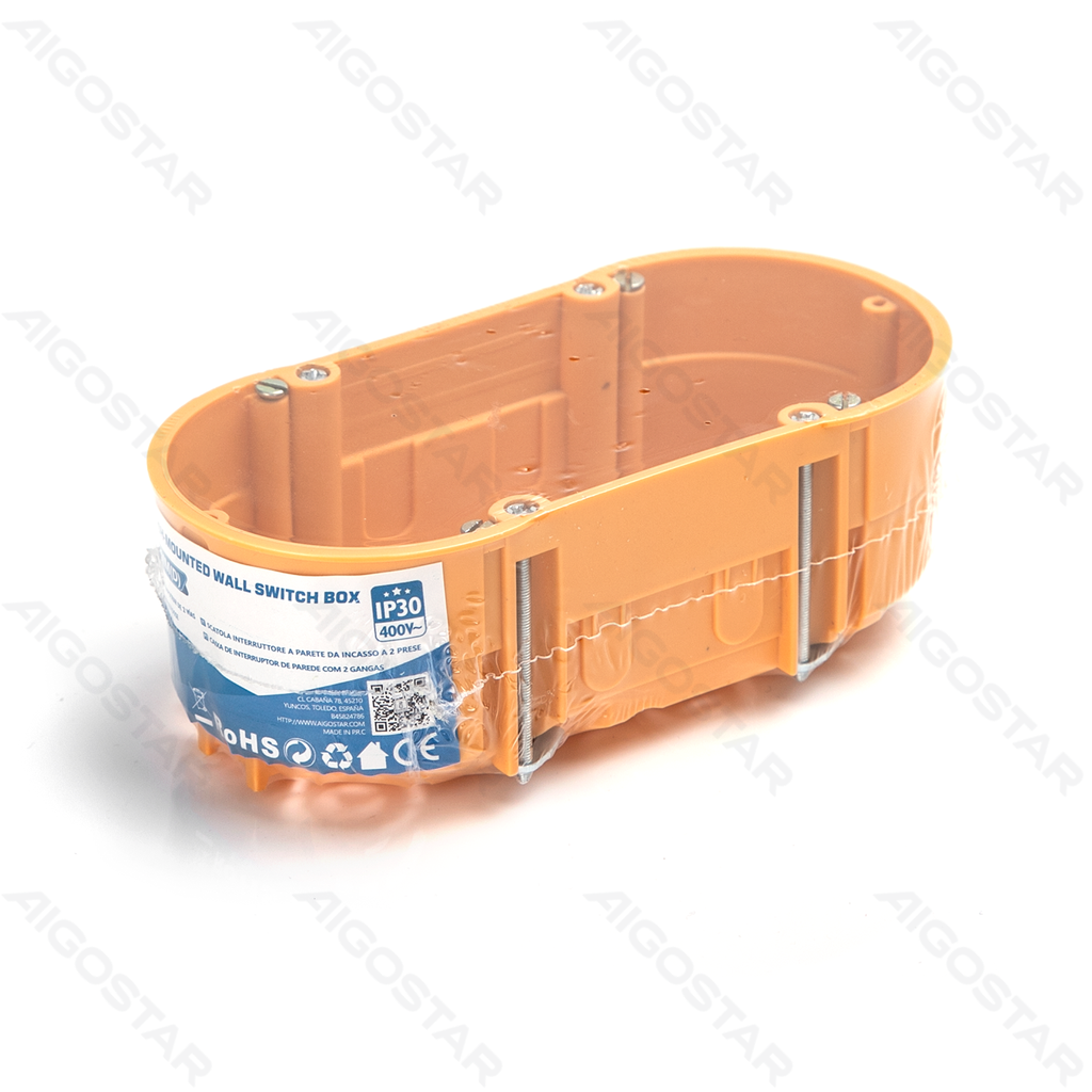 [B20104QHE] Aigostar Duitse Dubbele Inbouwdoos Oranje