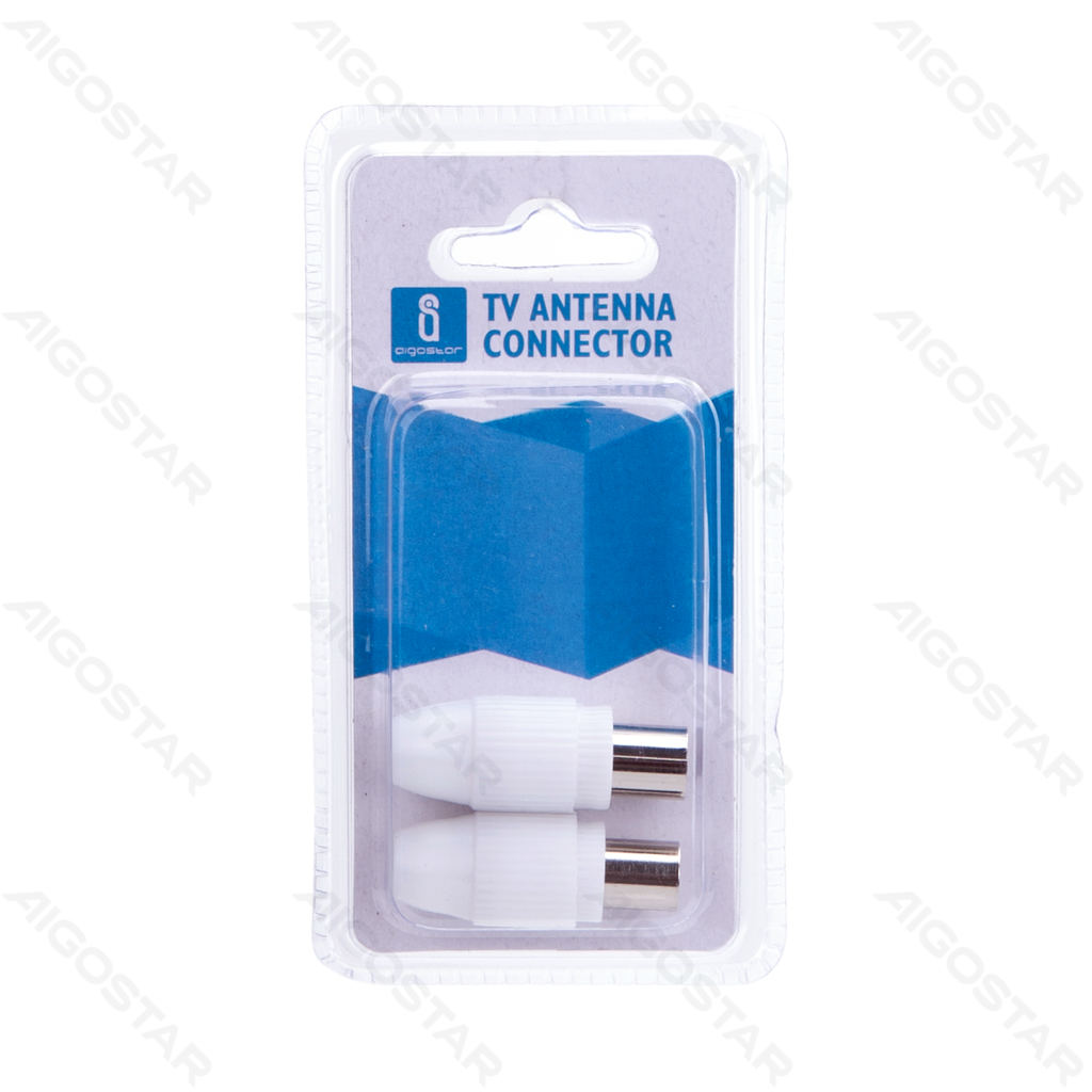 [B20104NVK] TV jack 95mm & TV plug 95mm White