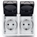 German 2-Way Surface-mounted Socket Gray