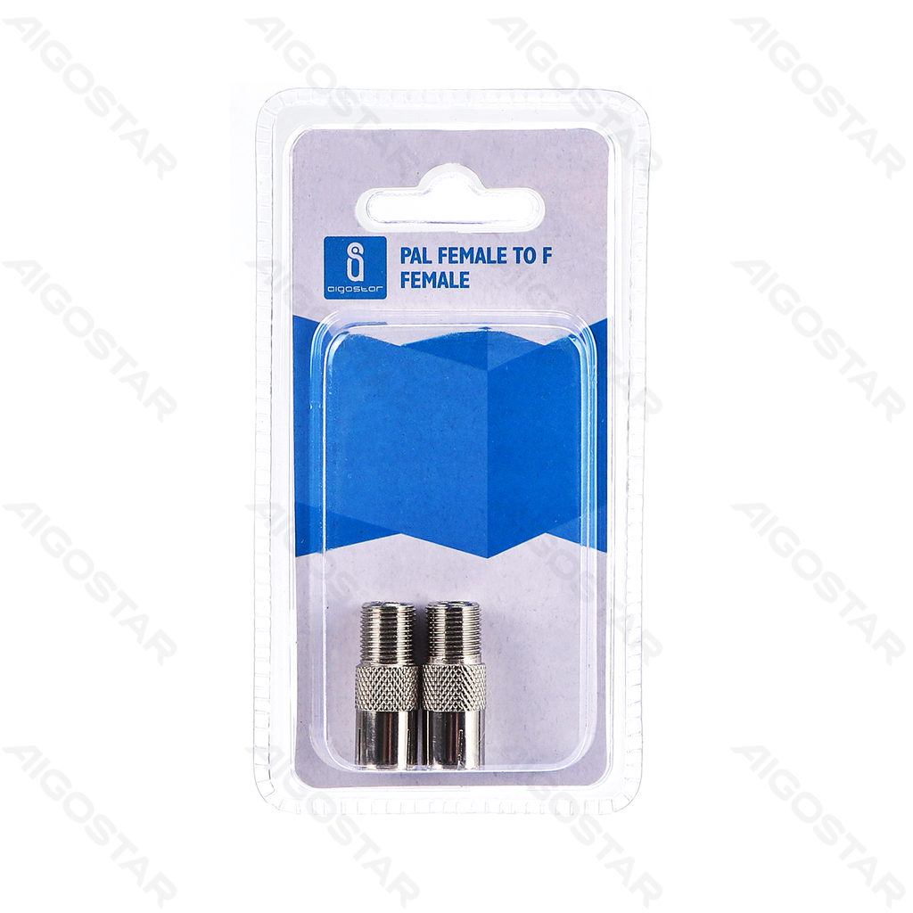 [B20104NNX] F-Stecker PAL-Buchse auf F-Stecker-Buchse Metall silber