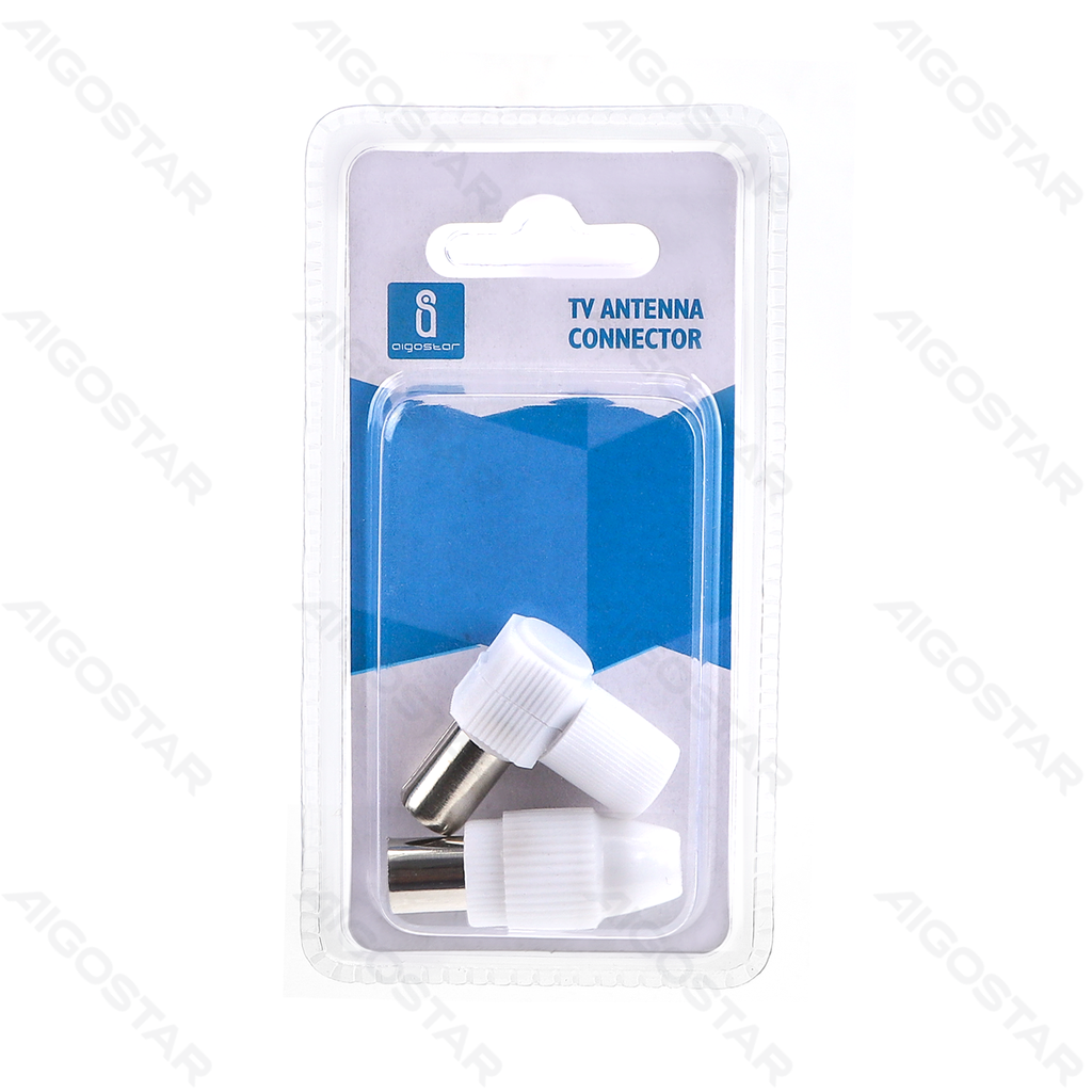 [B20104NNW] TV Antenna Connector & TV Plug Right Angle White