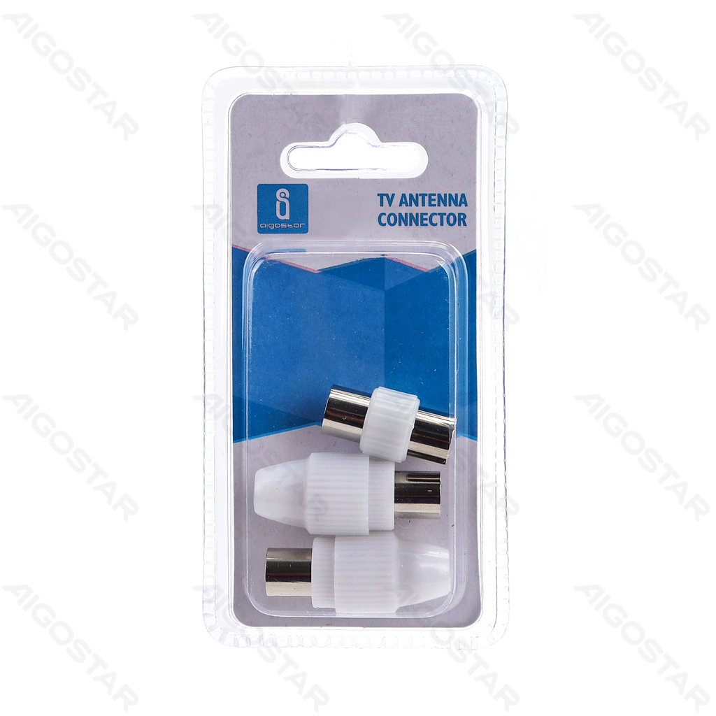 [B20104NNT] TV antenna connector (2PCS) + one-to-one TV socket white