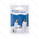 TV Antenna Connector TV Jack (2 pcs) & 2* TV Plugs White