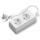 Duitse 2-voudige stekkerdoos zonder schakelaar 1.5M 3G1.5mm² wit