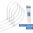 Nylon Kabelbinders (40st) W3.6*L250mm Wit