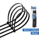 Nylon Kabelbinders (40st) W3.6*L250mm Zwart