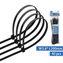 Nylon Kabelbinders (40st) W3.6*L200mm Zwart