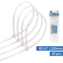 Nylon Kabelbinders (40st) W3.6*L200mm Wit