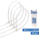 Nylon Kabelbinders (40st) W3.6*L150mm Wit