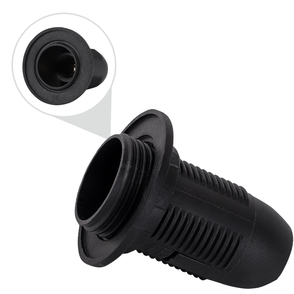 [B20102LUI] E14 Kunststof Klemveer Lamphouder Zwart