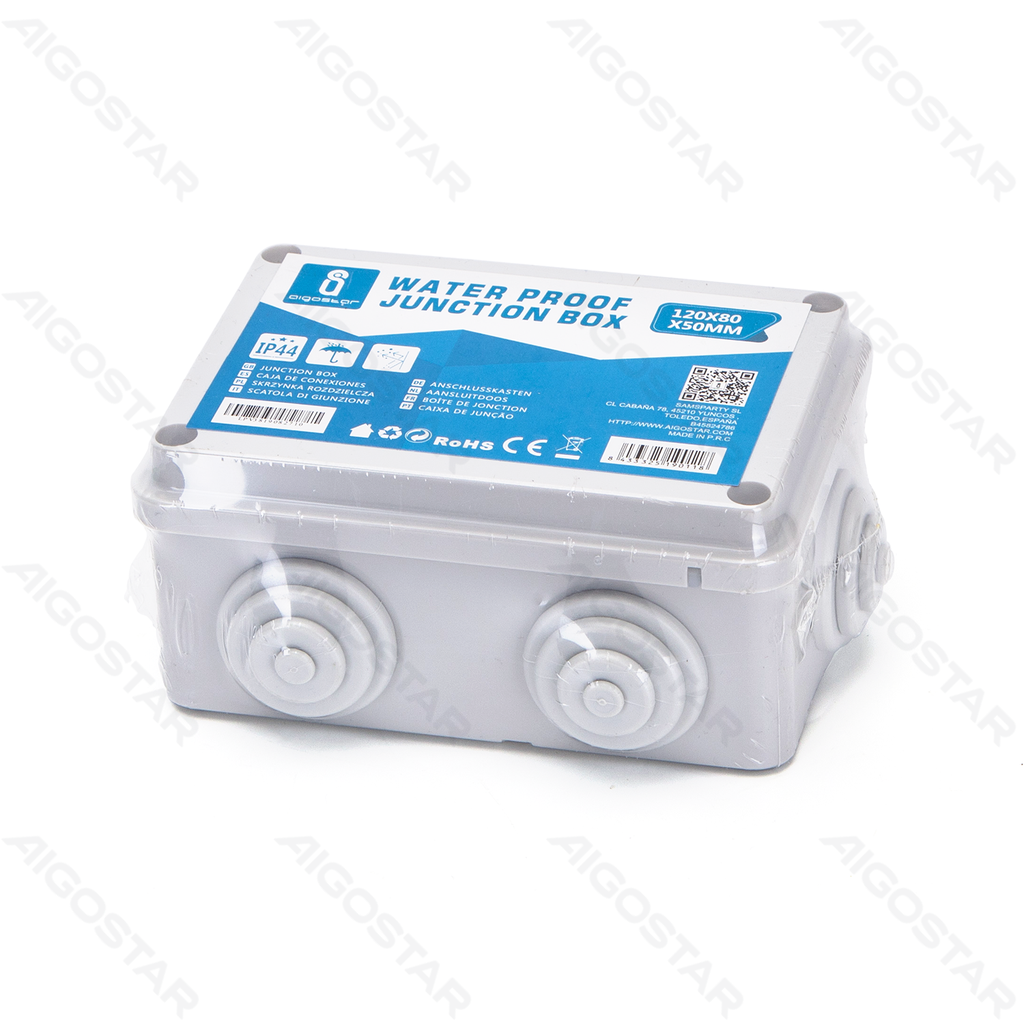 [B20104LPV] Waterproof Junction Box Square (Size:120*80*50mm) IP44 Gray