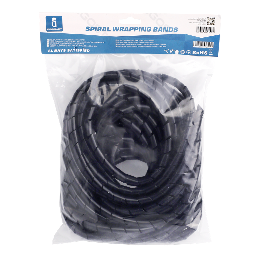 [B20104LRE] Spiral Wrapping Bands 10mm*10m Black