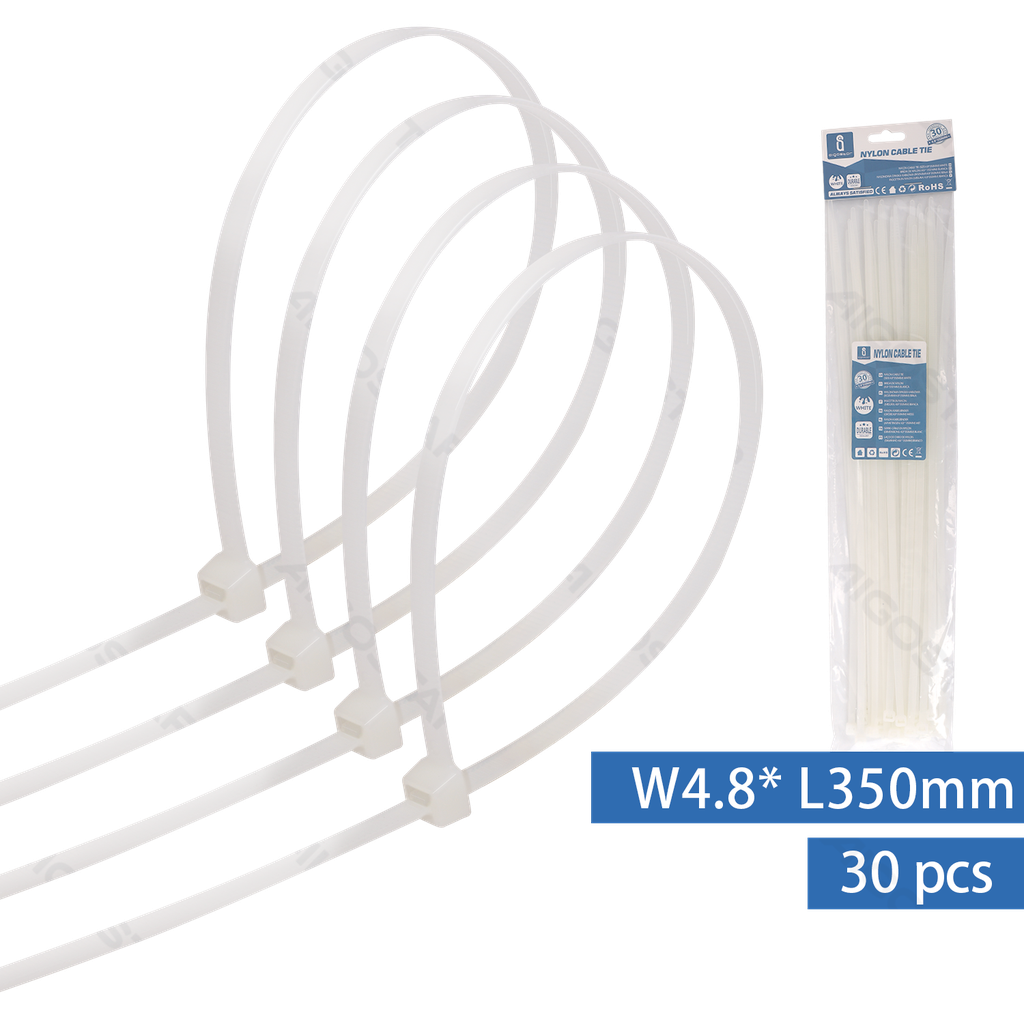 Nylon Kabelbinders (30st) W4.8*L350mm Wit