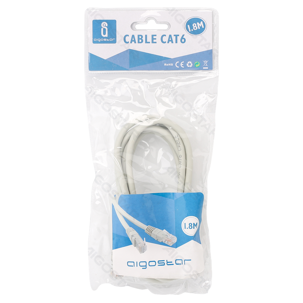 [B20104KGH] Aigostar CAT6 Patchkabel 1.8m Grijs