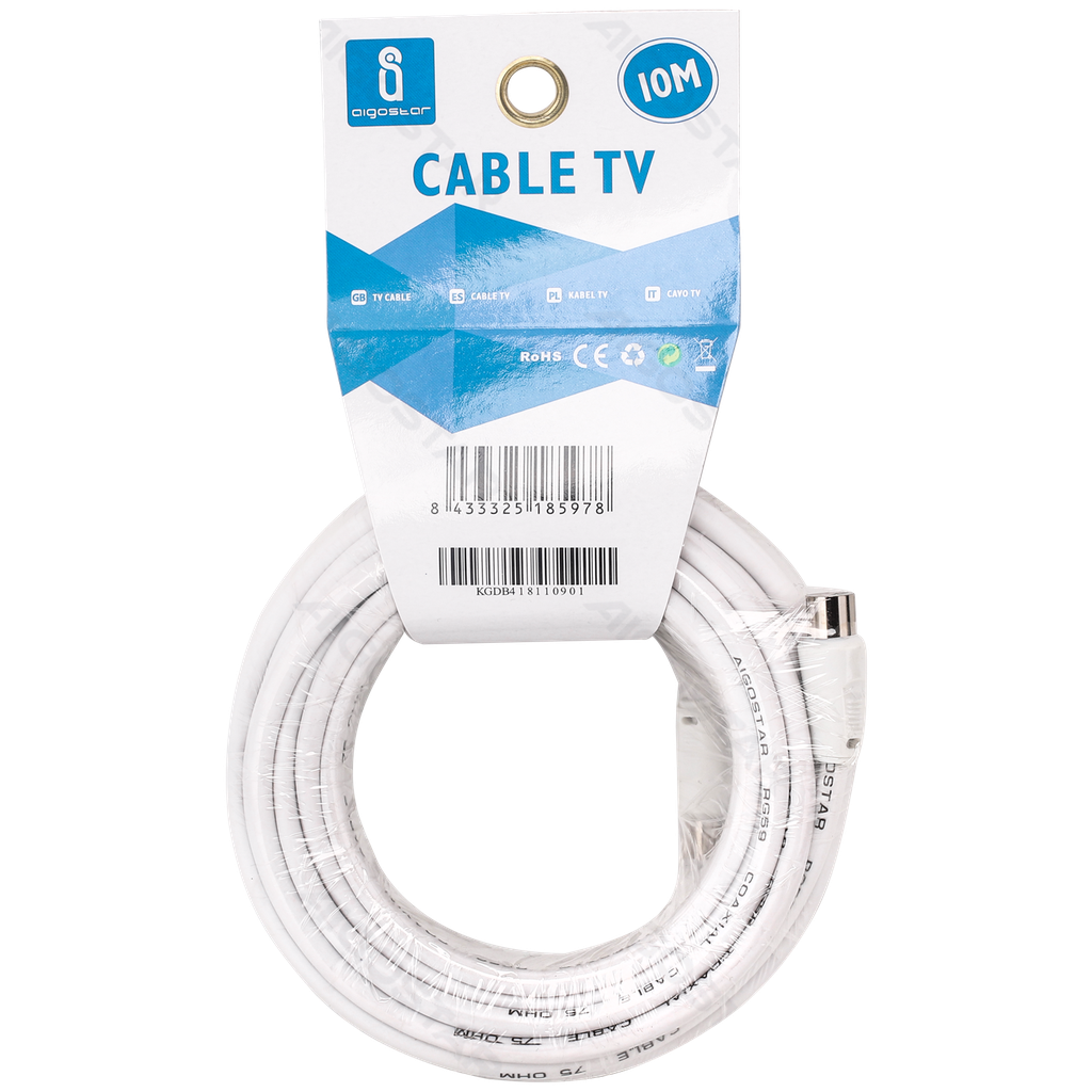 [B20104KGD] Câble TV 10m Blanc