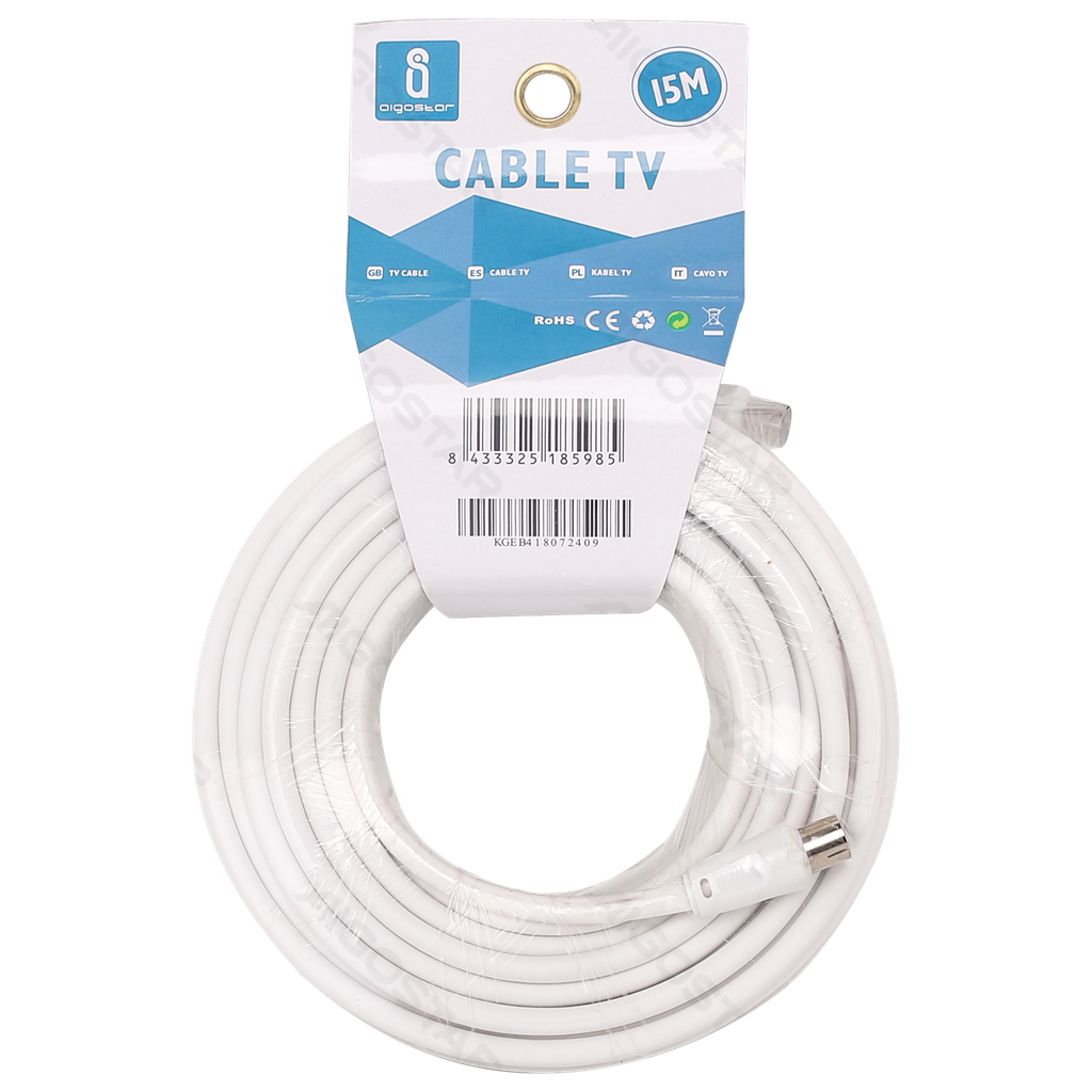 [B20104KGE] Câble TV 15m Blanc