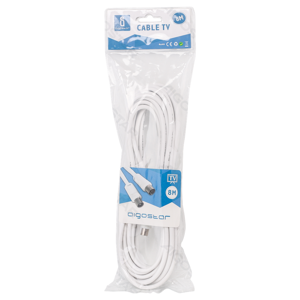 Aigostar TV Kabel 8m Wit