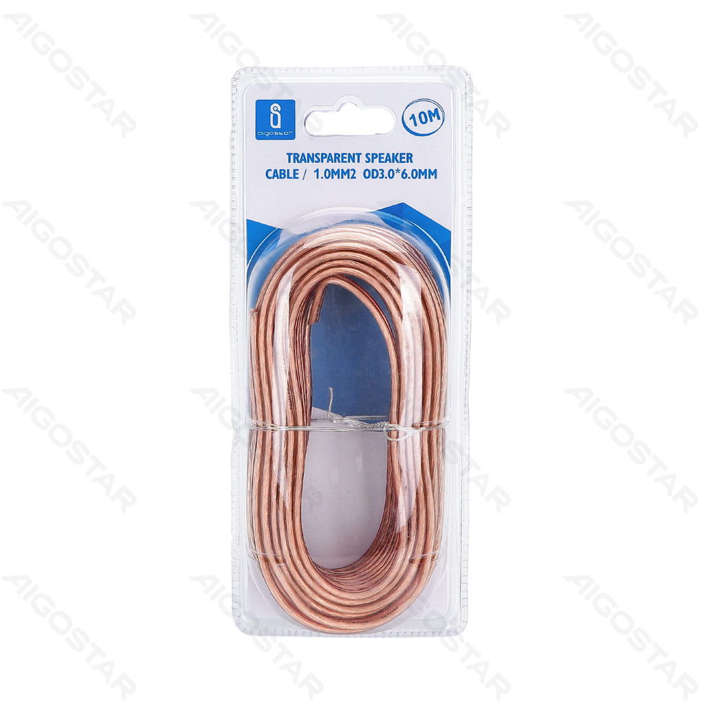 [B20104KGV] Transparent Speaker Cable 10m Red
