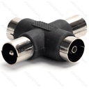 Aigostar TV Connector 2*9,5mm TV Pluggen naar 2*9,5mm TV Jacks zwart