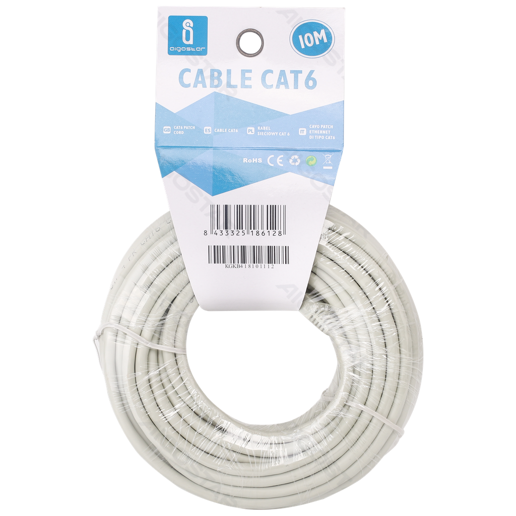 CAT6 Verbindungskabel 10m Grau