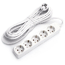 German 5-Way Power Strip Without Switch 5M 3G1.5mm² White