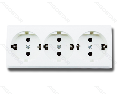 Aigostar Duitse 3-voudige Opbouw Stekkerdoos Wit