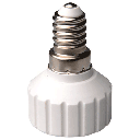 Verloopfitting E14 naar GU10 wit