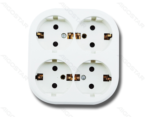 Aigostar Duitse 4-voudige Opbouw Stekkerdoos Wit