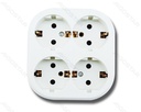 Aigostar Duitse 4-voudige Opbouw Stekkerdoos Wit