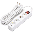 Aigostar Duitse 4-voudige stekkerdoos met schakelaar 5M 3G1 5mm² wit