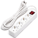 Deutsche 4-Fach Steckdosenleiste mit Schalter 3M 3G1.5mm² Weiß
