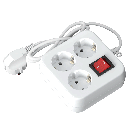 Deutsche 3-Fach Steckdosenleiste mit Schalter 1,5M 3G1,5mm² Weiß