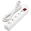 German 5-Way Power Strip with Switch 3M 3G1.5mm² White