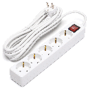 Deutsche 5-Fach Steckdosenleiste mit Schalter 5M 3G1.5mm² Weiß