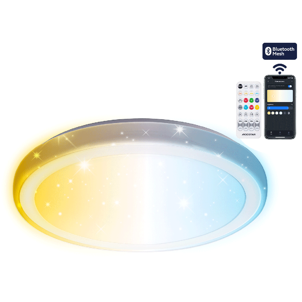 Bluetooth Mesh Version Smart Deckenleuchten Sternenhimmel 36W CCT Weiß Mit Fernbedienung
