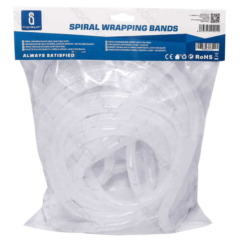 Spiralförmig gewickelte Bänder 10mm*10m Weiß