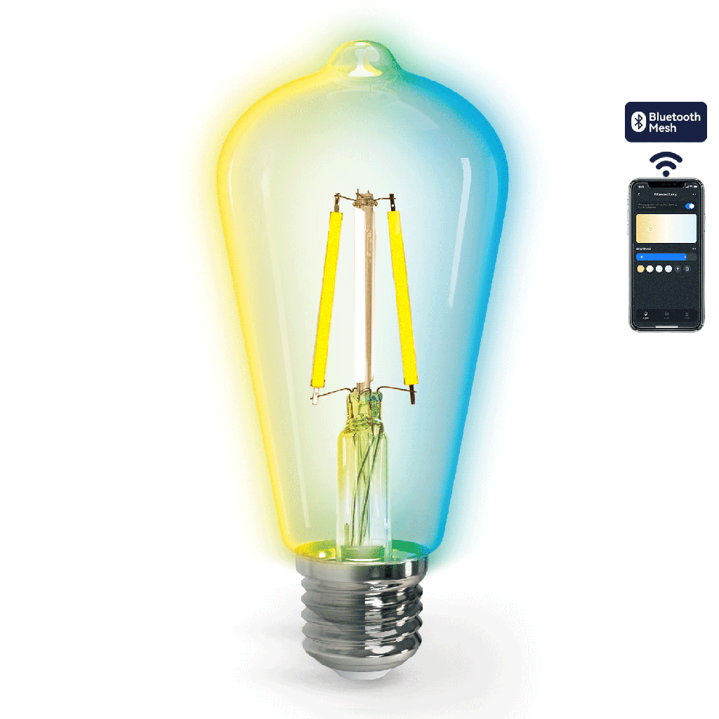 [S10301K80] Bluetooth Mesh Smart Filament Bulb ST64 6W CCT