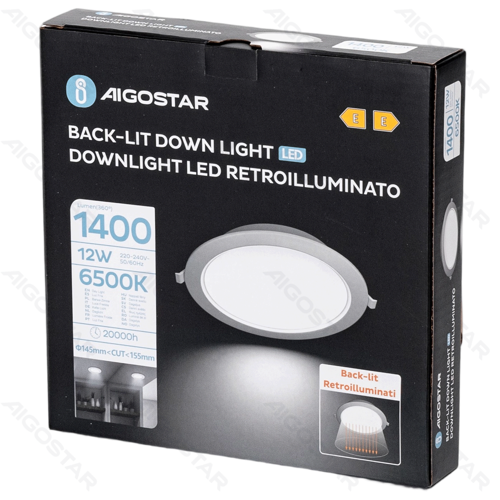 [B10405B0W] E6 LED Inbouw Downlight Rond 12W Wit Licht