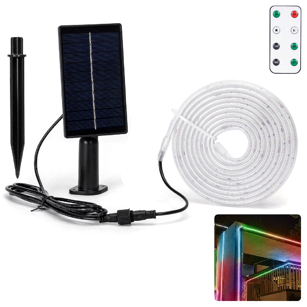 [B10201NY6] Bande Lumineuse Solaire LED 2+3m RVB 30W