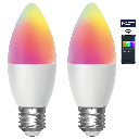 Bluetooth MESH C37 E27 6.5W RGB+CCT 2pcs ,with remote control