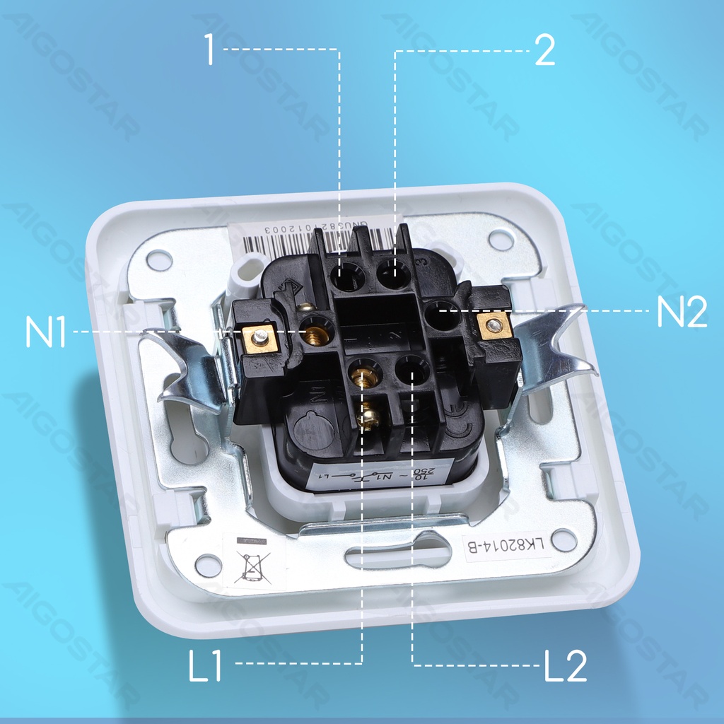 Interrupteur de sonnette allemand blanc