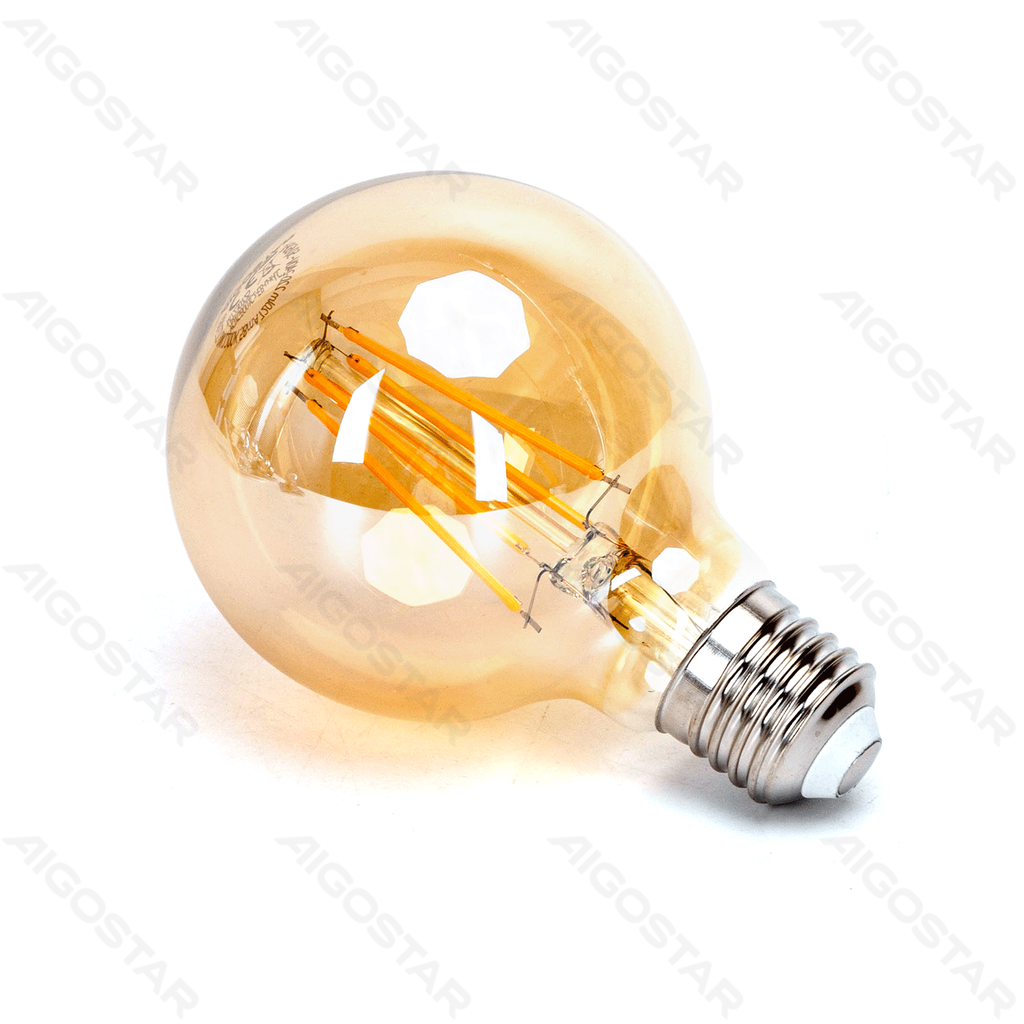 [B10106QMN] LED Gloeilamp (Amber) G80 E27,8W