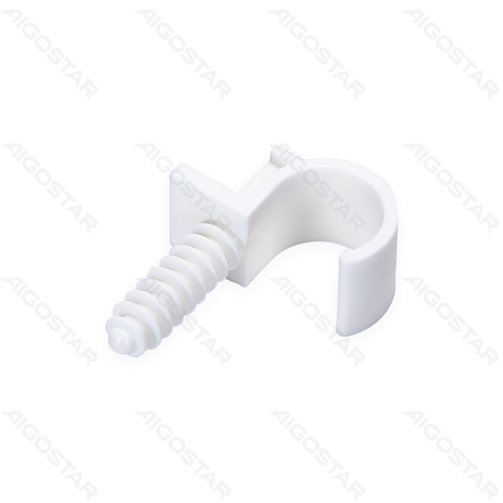 [B20104P6F] Aigostar PVC-buisklem met enkele haak en expansieschroef Φ 20 mm