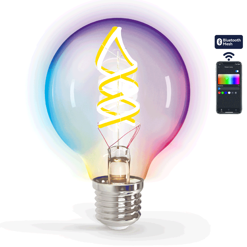 [S10201I3S] WiFi WB Slimme Filament Lamp G80 E27,4.9W RGBW